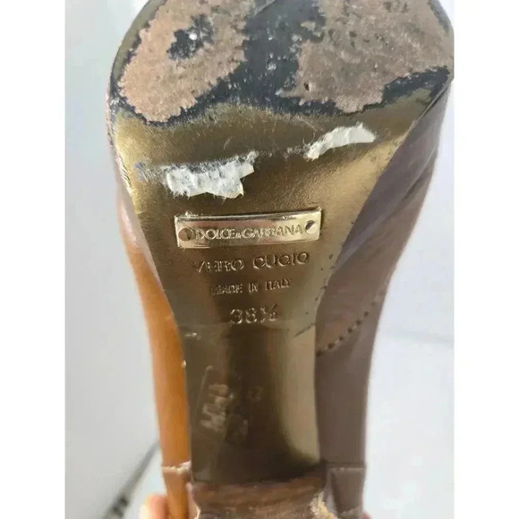 Dolce & Gabbana designer pumps Light brown Dark brown Size 38.5 - Picture 8 of 8